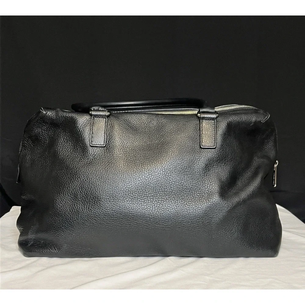 Michael Kors Black Pebble Leather Weekender Bag Luggage Satchel Bag Tote 16 x 13